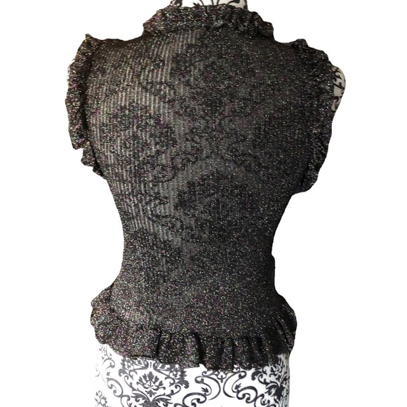 ZARA Sparkly Ruffled Top Small - Picture 9 of 13